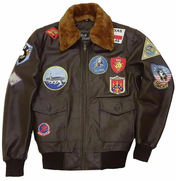 Tom cruise top gun pete maverick bomber fur leather flying flight jacket for men