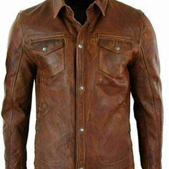 Men's Brown Vintage Leather Jacket