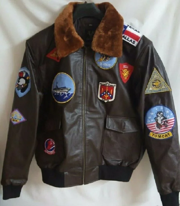 Tom cruise top gun pete maverick bomber fur leather flying flight jacket for men