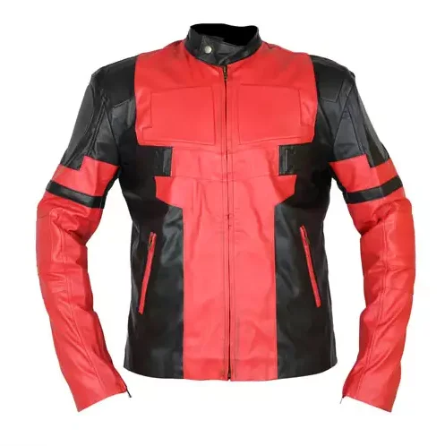 Deadpool Wade Wilson Ryan Reynolds Red Leather Jacket