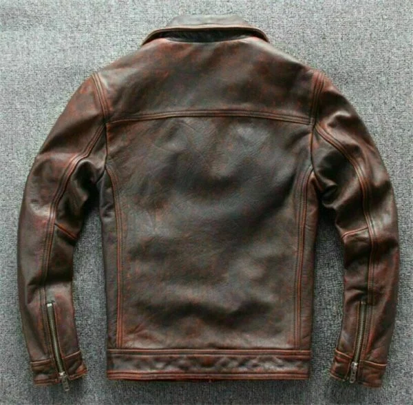 Men’s Vintage Cafe Racer Distressed Brown Jacket