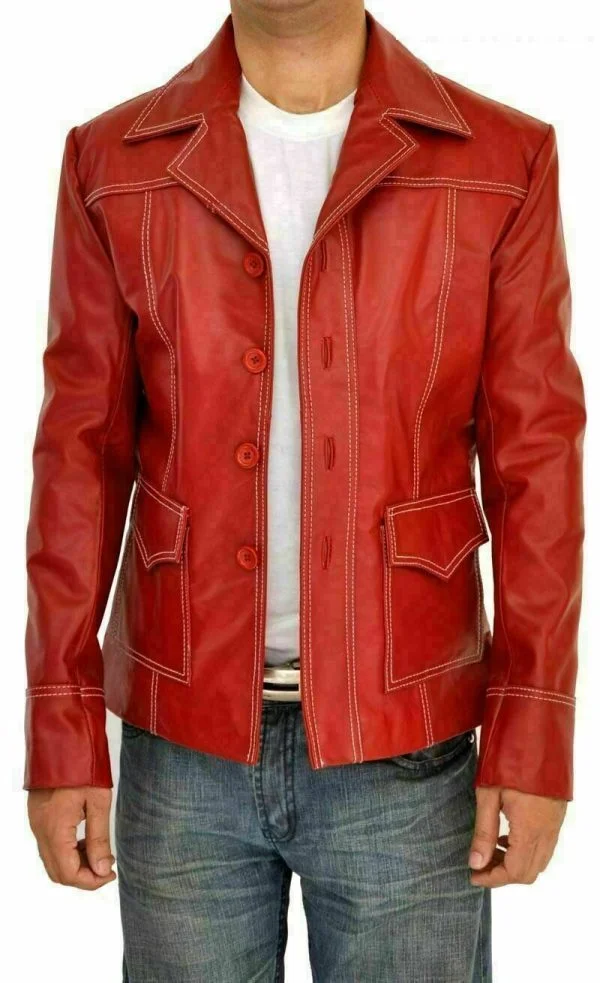 Fight Club Brad Pitt Real Leather Jacket