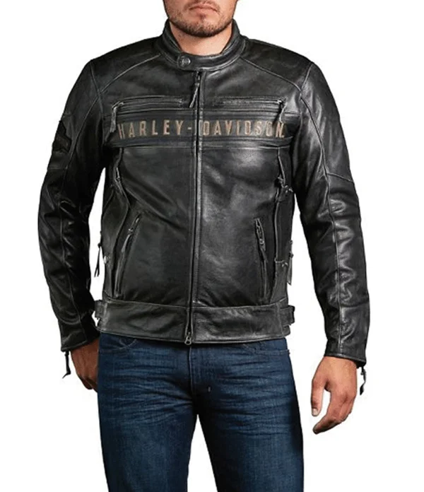 Harley Davidson Men's Passing Link Triple Vent Leather Jacket