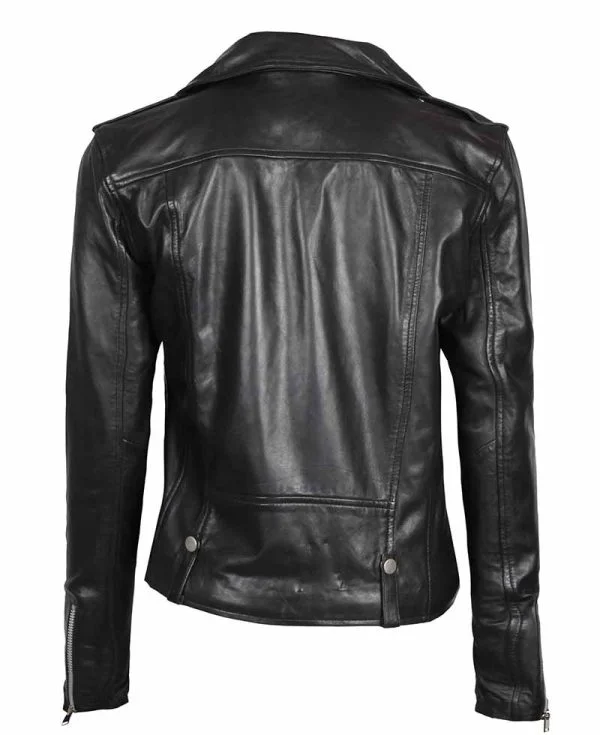 Amber Black Asymmetrical Womens Leather Jacket