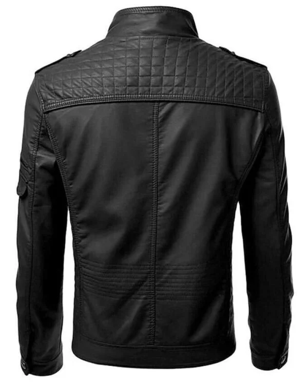 Men's Vintage Retro Black Biker Motorcycle Stylish Genuine Leather Jacket