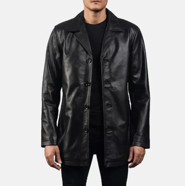 Urban Slate Black Leather Coat