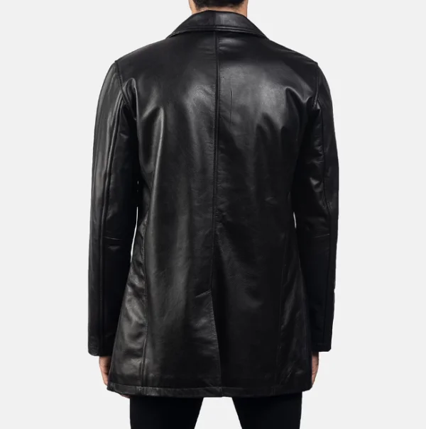 Urban Slate Black Leather Coat