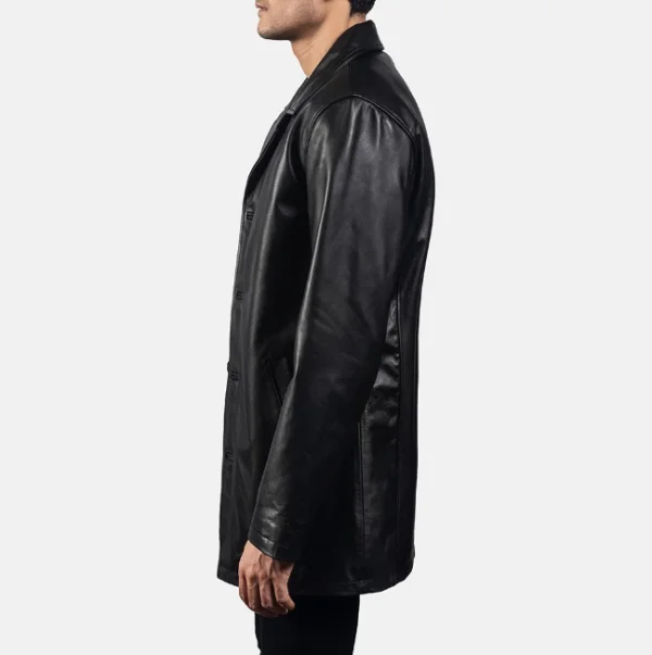 Urban Slate Black Leather Coat