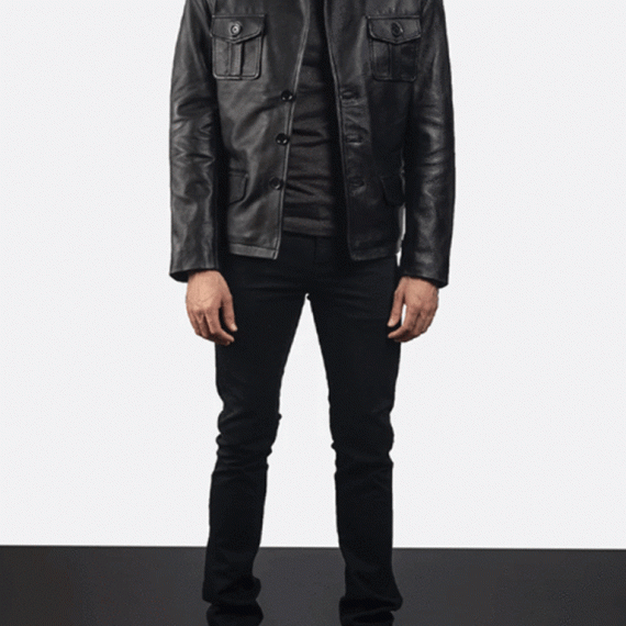 Ray Cutler Black Leather Blazer
