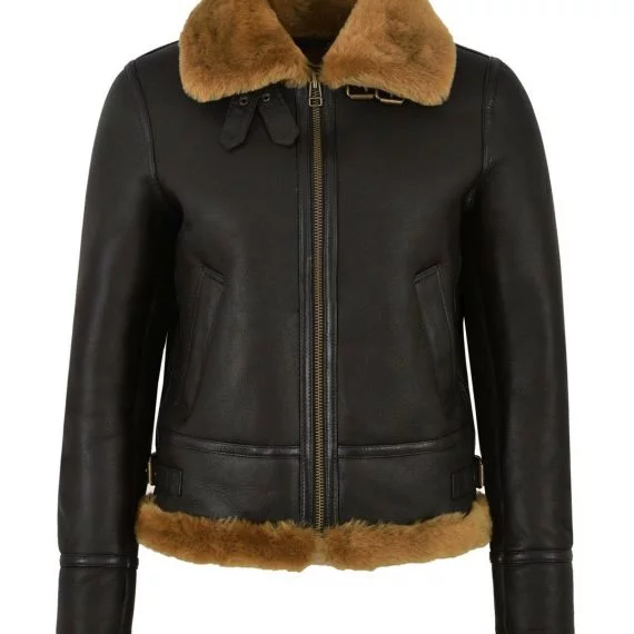 Women's RAF B3 Flying Bomber Aviator Style Leather Jacket